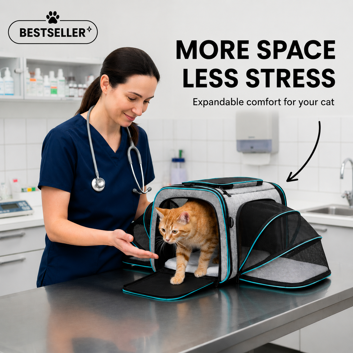 Expandable Cat Travel Carrier