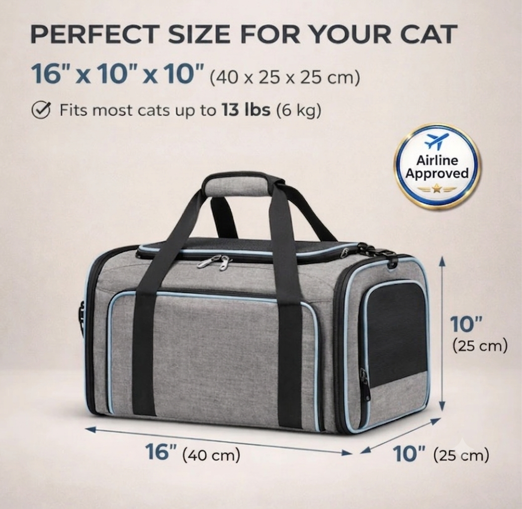 Expandable Cat Travel Carrier
