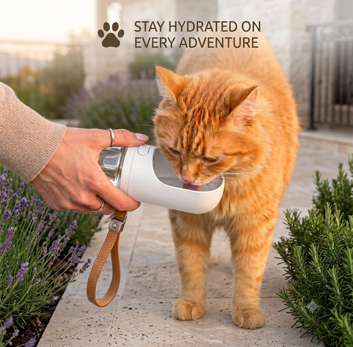 Portable Cat Water Bottle — 300 ml, Leak-Proof